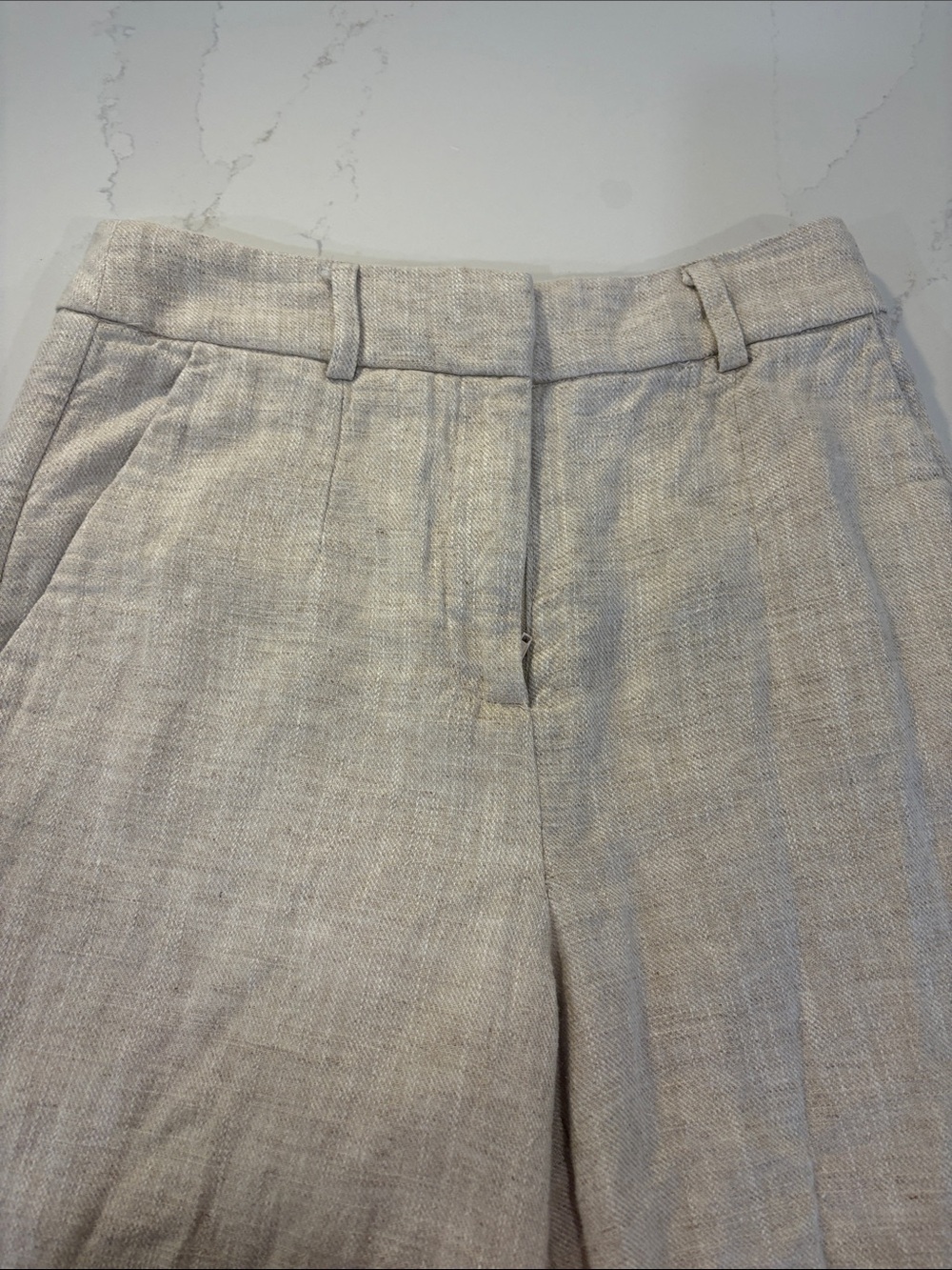 Dynamite Yasmin Striagnt leg Linen-Blend Pants Light Beige SZ 0 - Picture 9 of 13